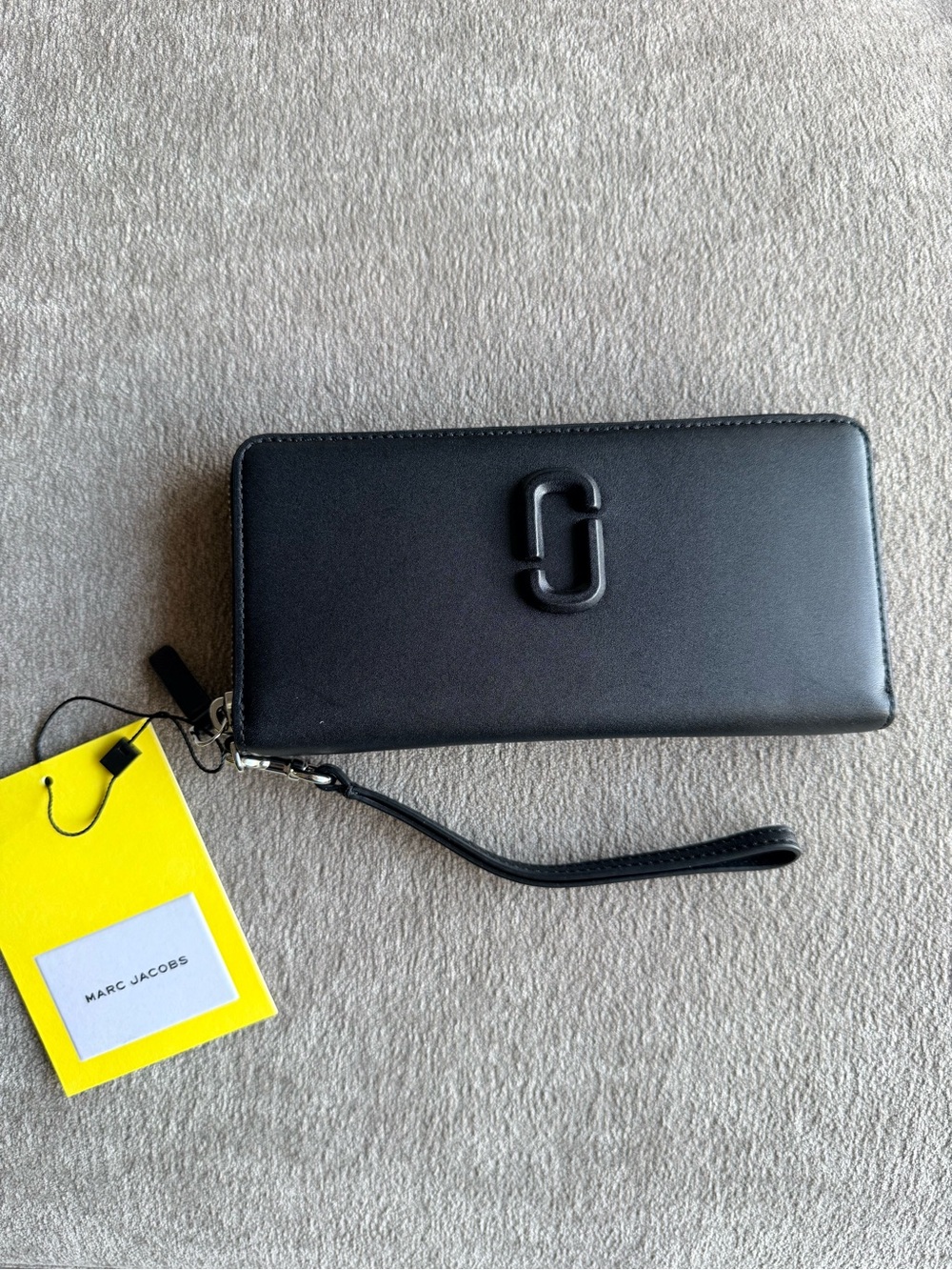 Marc Jacobs Snapshot Black Leather Wallet Wristlet NWT